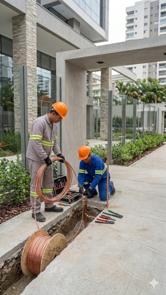 instalação de para-raios em obras